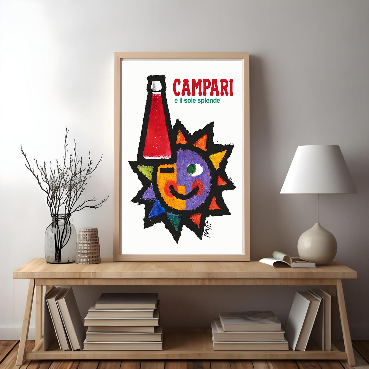 Campari 1970 Italian Retro Poster, Designed by Celestino Piatti