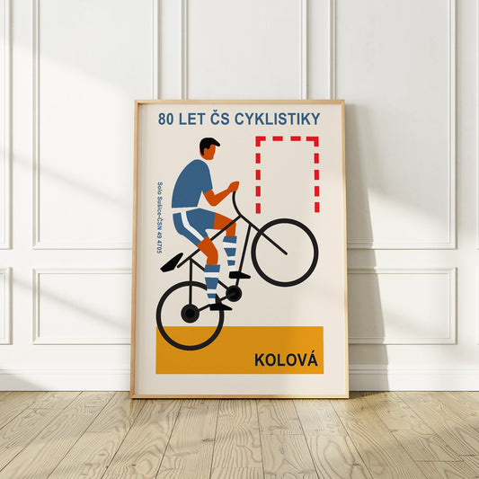 Retro Czech Republic "Cyklistiky" Matchbox Design Art Print