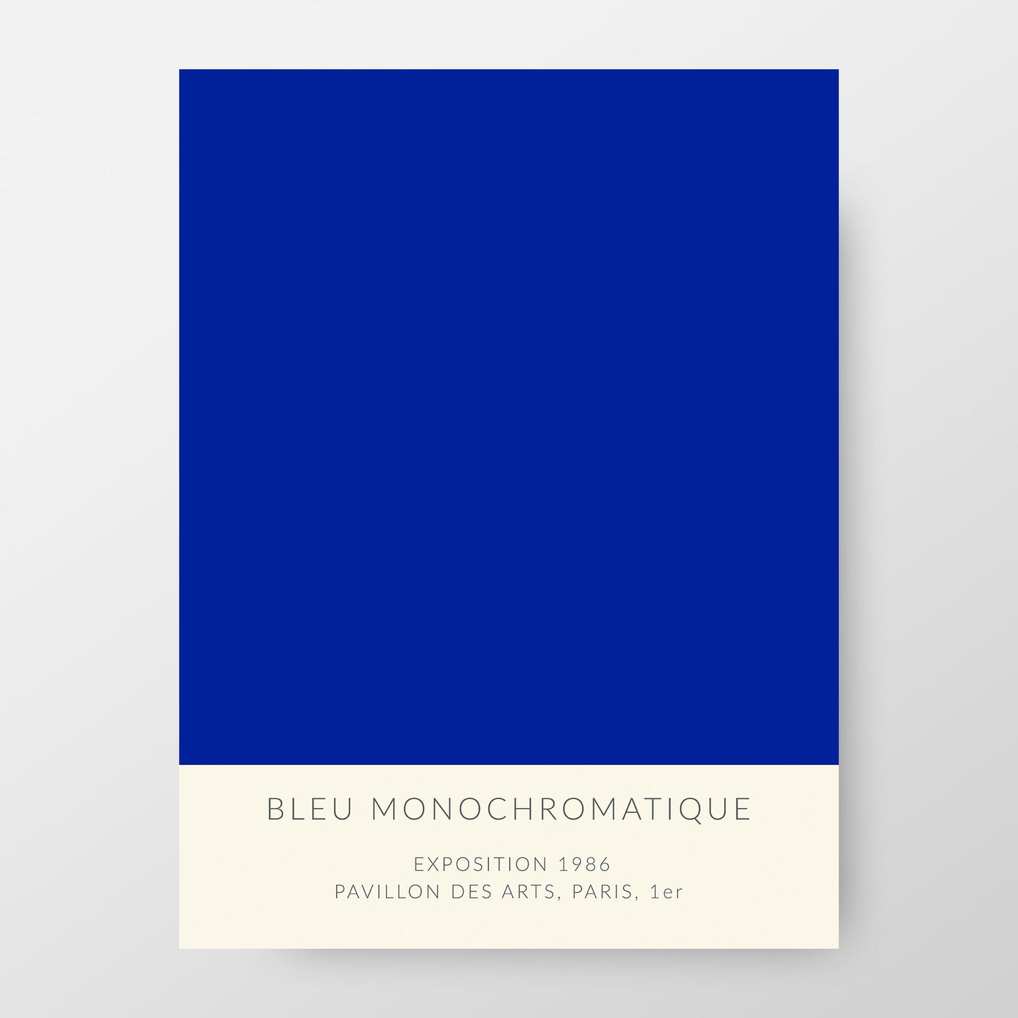 Monochromatic Blue Art Print, Paris Exhibition Poster