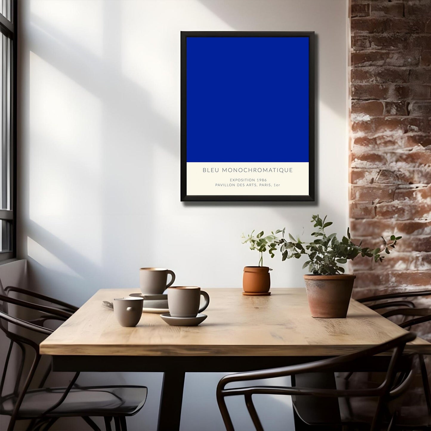 Monochromatic Blue Art Print, Paris Exhibition Poster