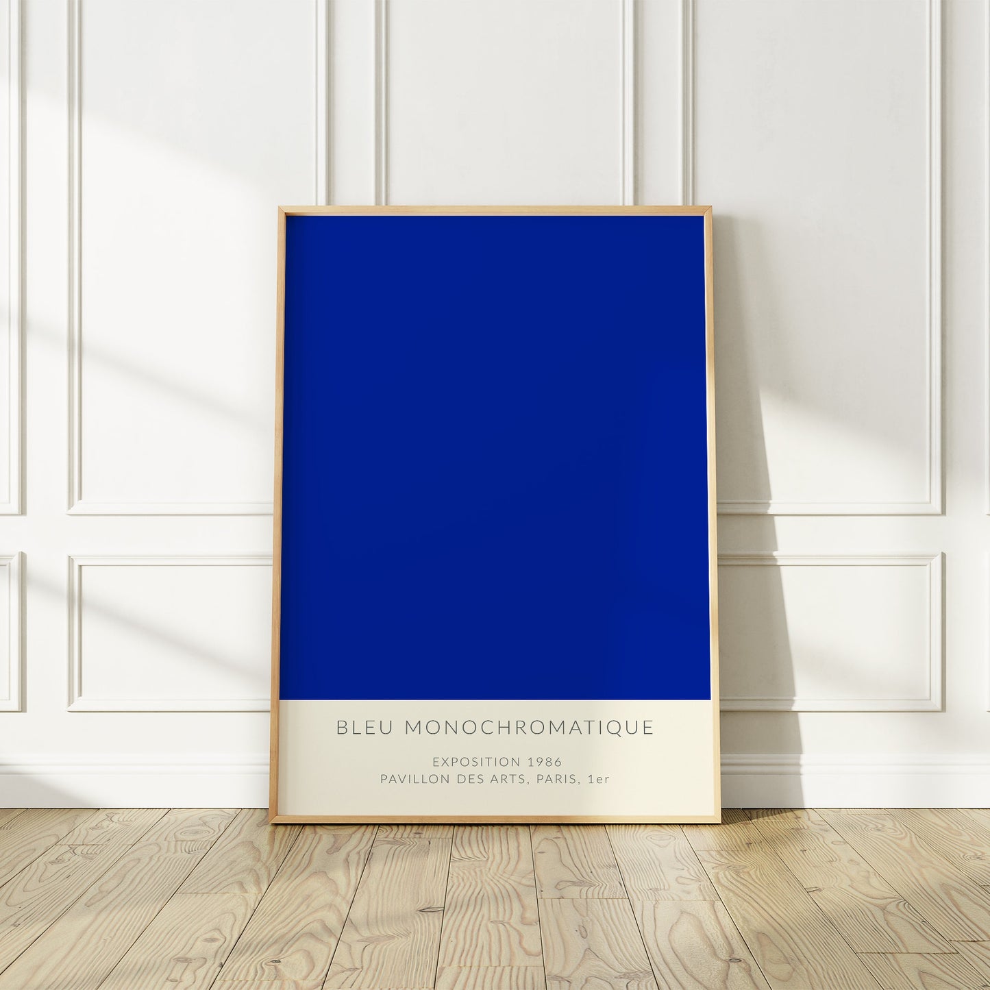 Monochromatic Blue Art Print, Paris Exhibition Poster