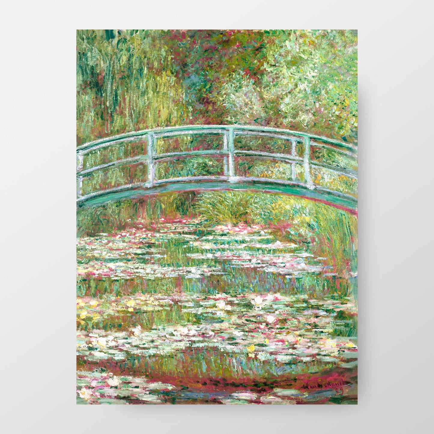 Bridge over a Pond of Water Lilies by Claude Monet, Enhanced and Edited Reproduction Print