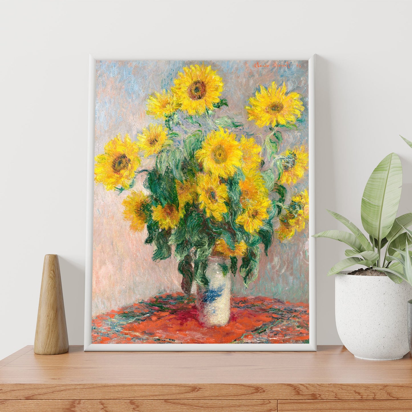 Bouquet of Sunflowers (1881) by Claude Monet, Enhanced and Edited Art Print