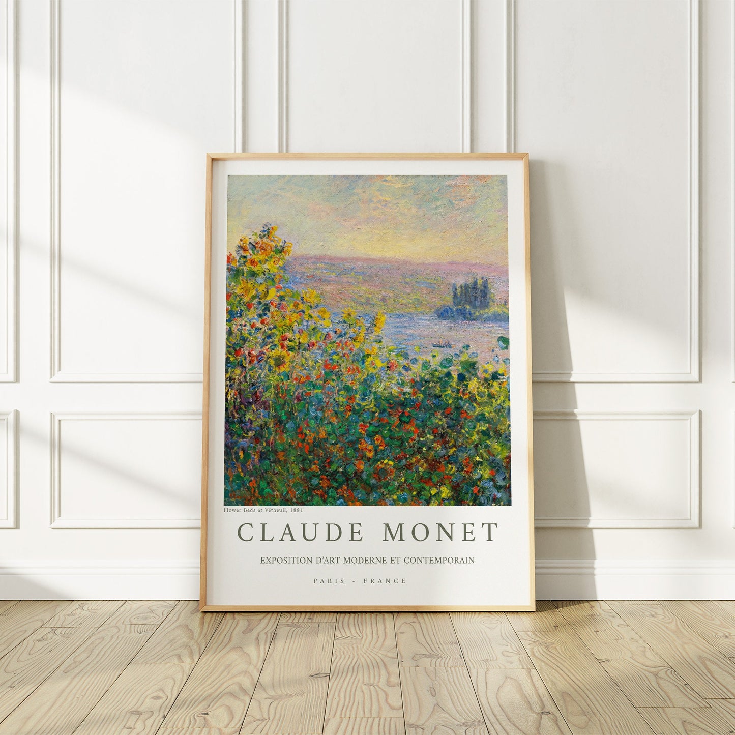 Claude Monet Paris Exhibition Poster, Flower Beds at Vétheuil