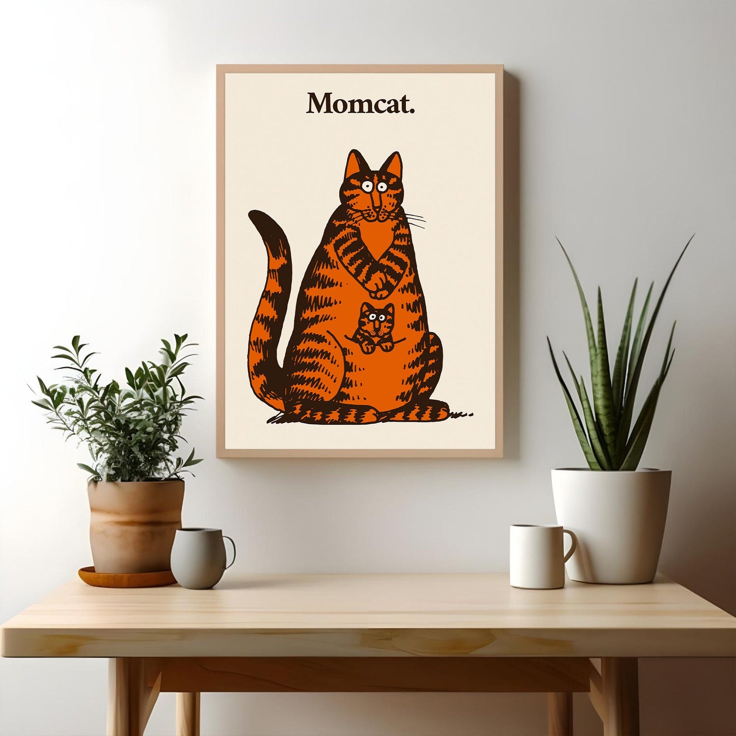 Mom Cat Art Print by Bernard Kliban, 1977