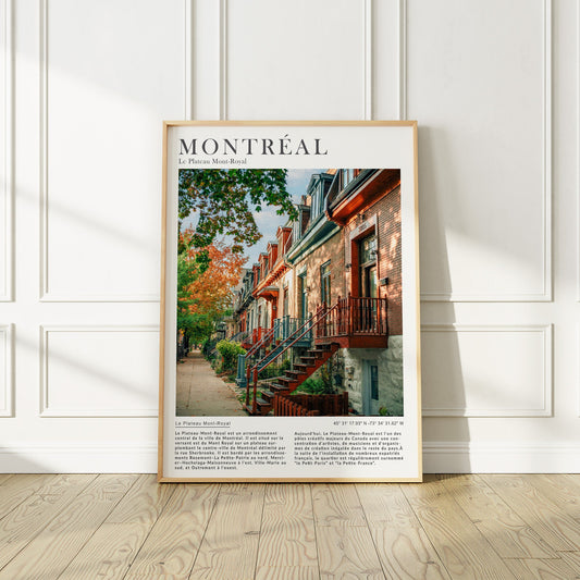 Montreal "Le Plateau Mont Royal" Travel Poster