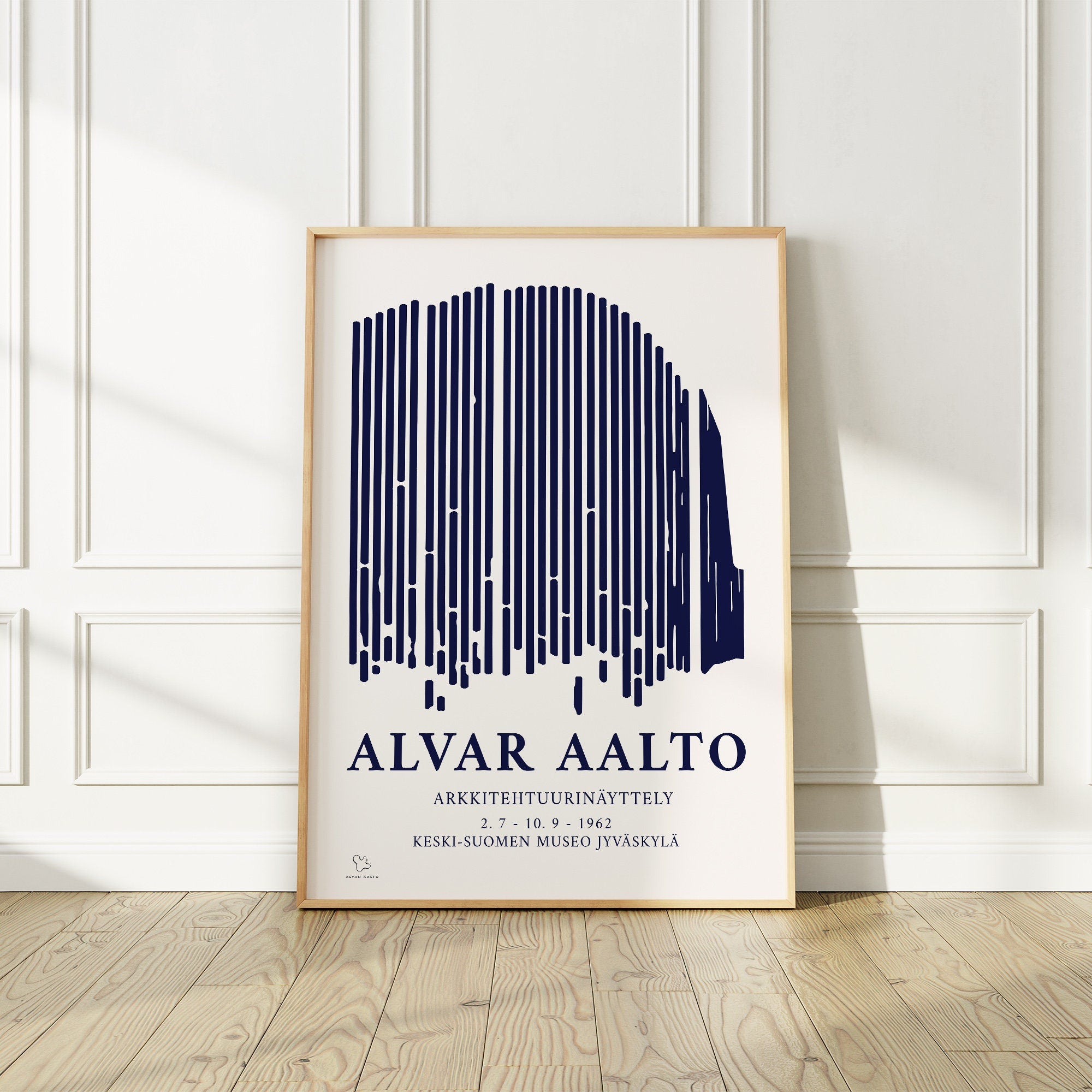 Exhibition Poster buy Alvar Aalto Helsinki Talks About Man and Architecture 1958 Edited.