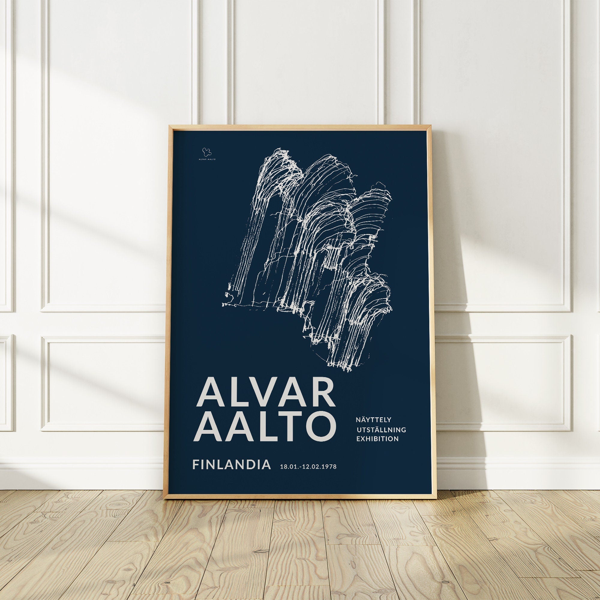 Exhibition Poster Alvar Aalto Helsinki Talks About Man and Architecture 1958 Edited. newest