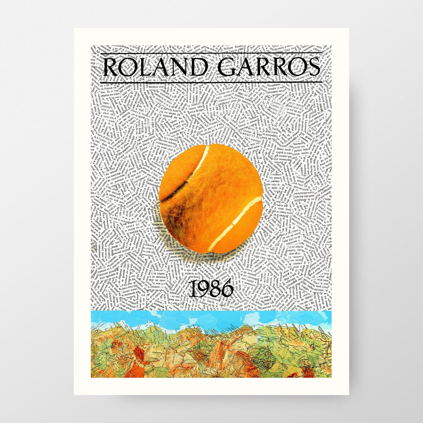 Roland Garros 1986 Tennis Poster