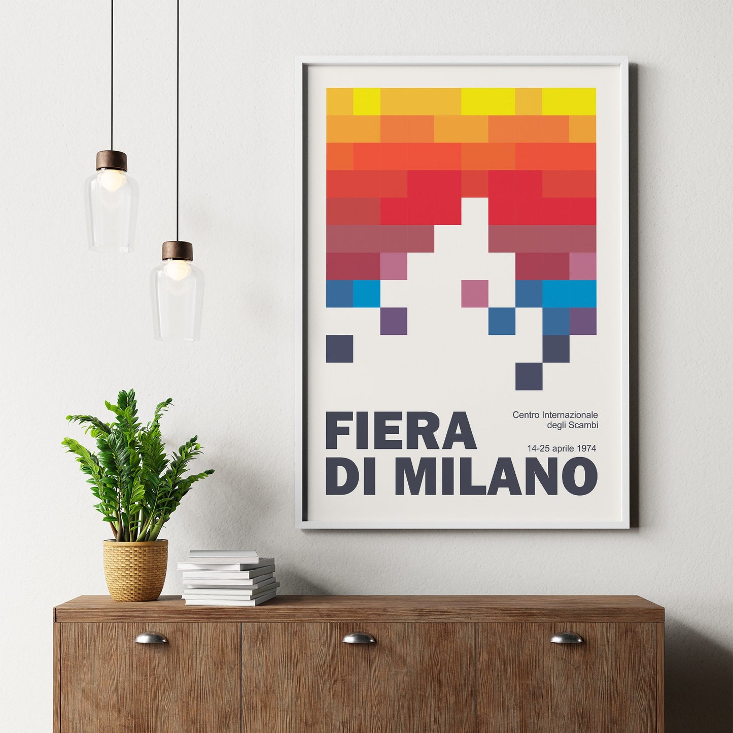 Milan 1974 "Fiera Milano" International Fair Colorful Art Print