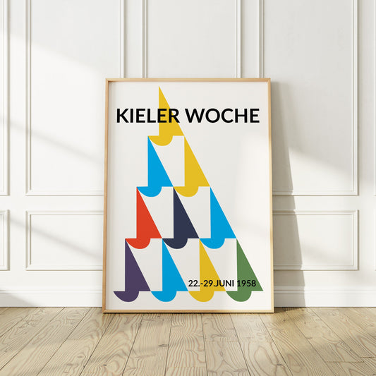 Kieler Woche 1958, The Kiel Week Sailing Event Poster