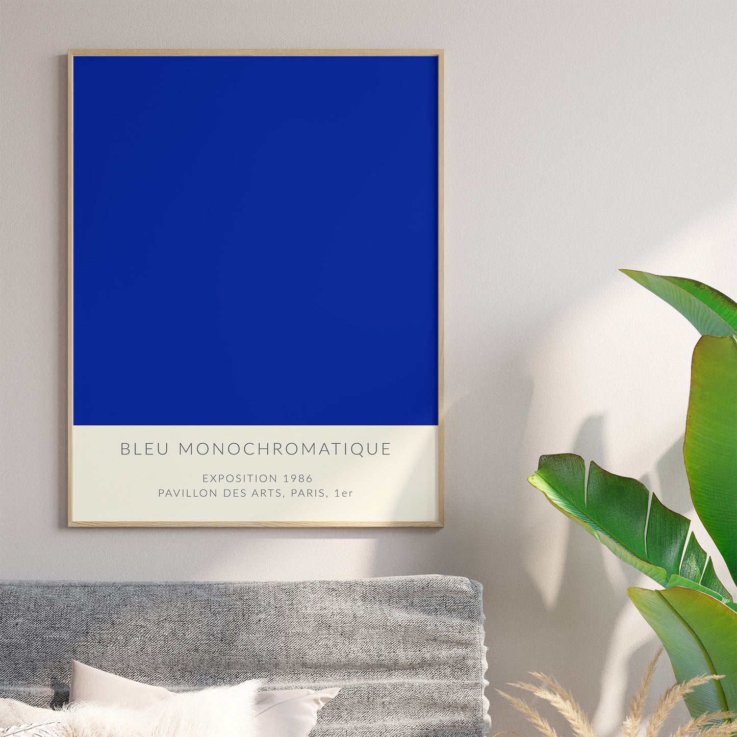 Monochromatic Blue Art Print, Paris Exhibition Poster