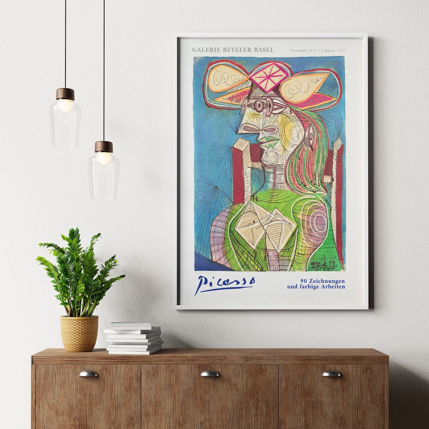 Pablo Picasso Colorful 1972 Exhibition Poster