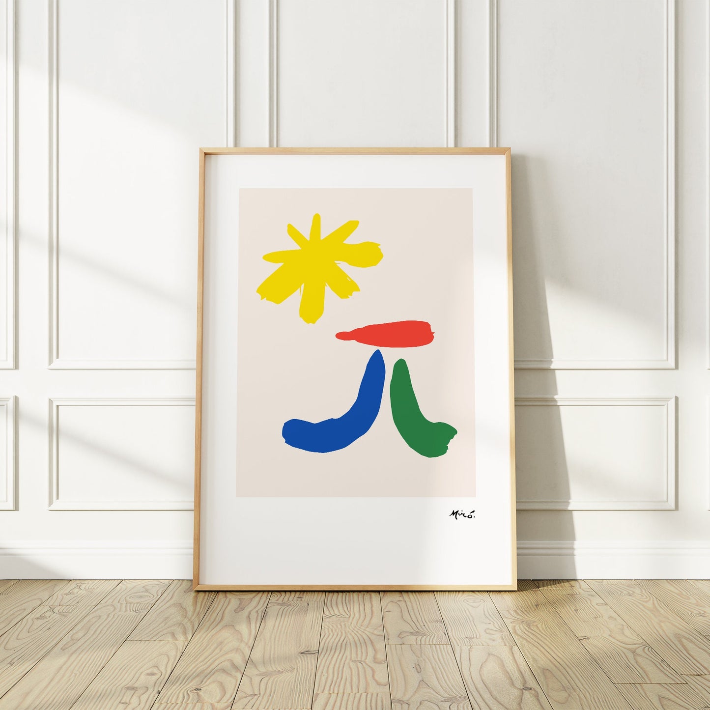 Joan Miro Art Print, Surrealist figure and the Sun Lithography