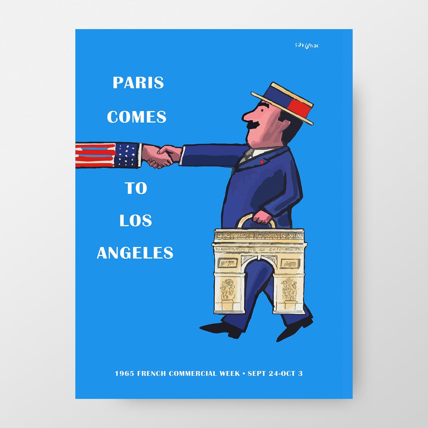 Paris Comes to Los Angeles 1965 Exhibition Poster by Savignac