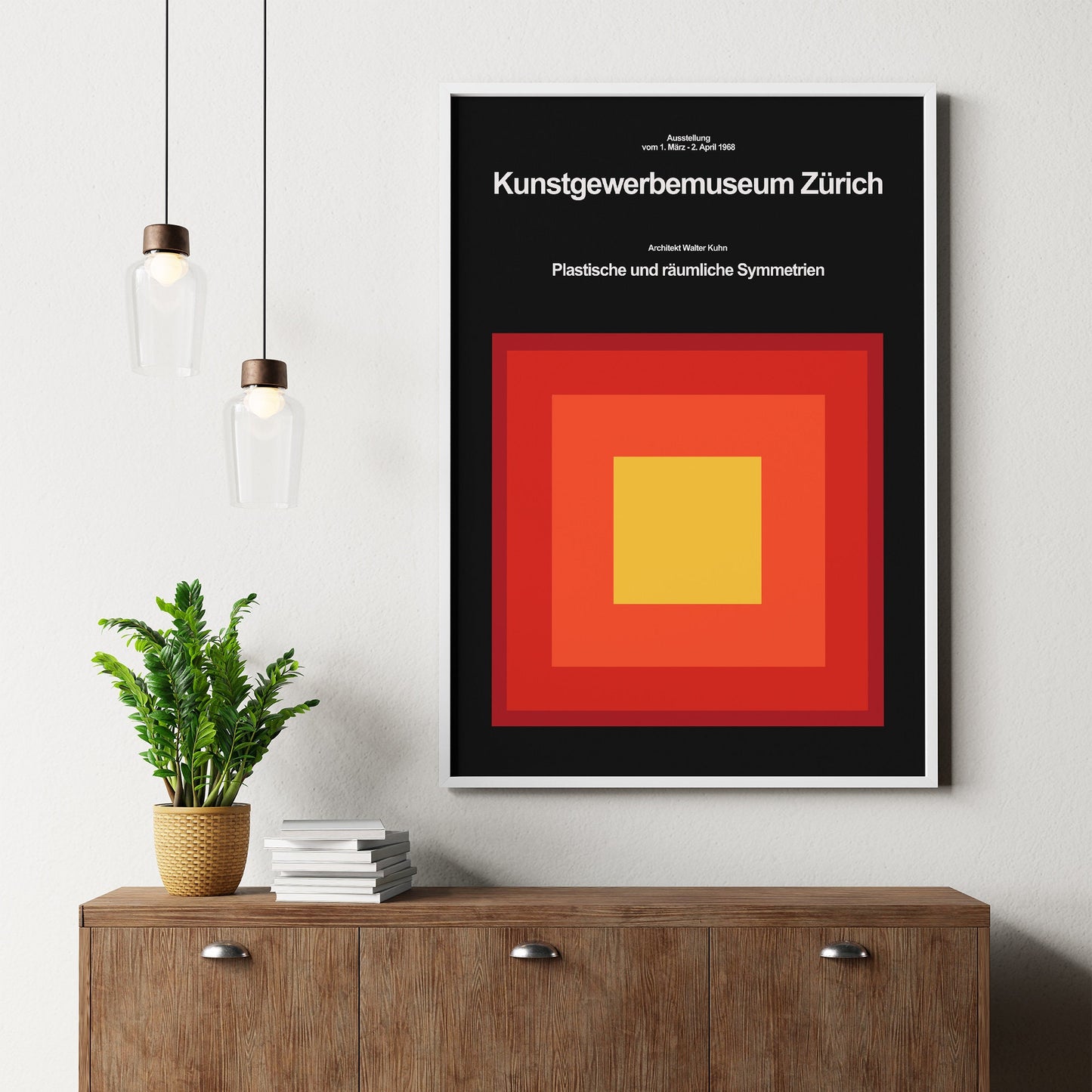 Affiche de l'exposition "Kunstgewerbemuseum" de Zurich 1968 Symétries plastiques et spatiales