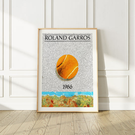 Roland Garros 1986 Tennis Poster