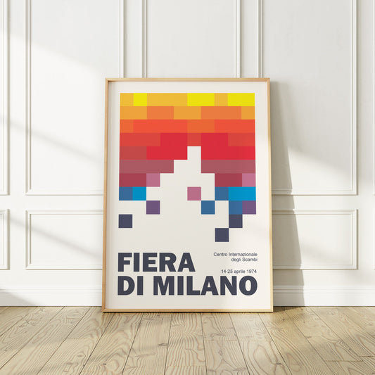 Milan 1974 "Fiera Milano" International Fair Colorful Art Print