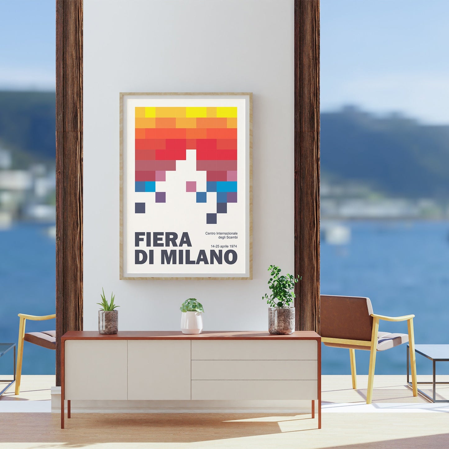 Milan 1974 "Fiera Milano" International Fair Colorful Art Print