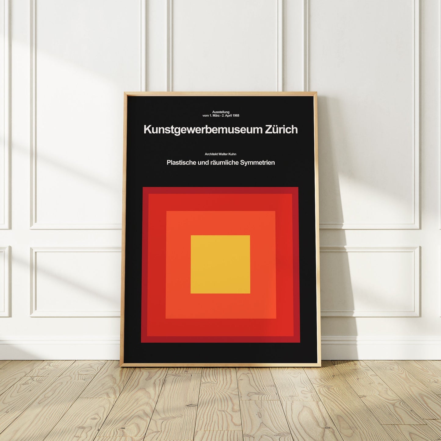 Affiche de l'exposition "Kunstgewerbemuseum" de Zurich 1968 Symétries plastiques et spatiales