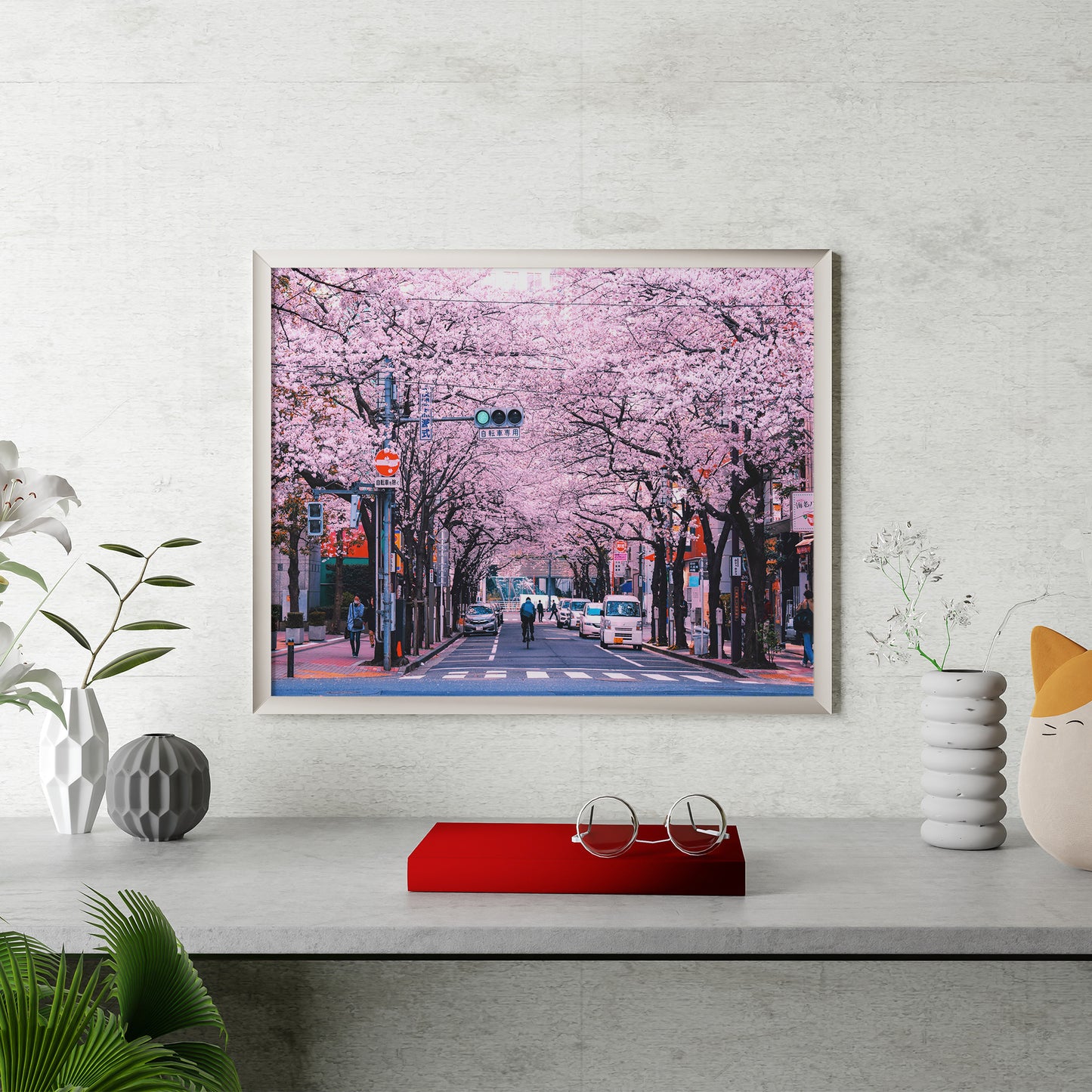 Fleurs de cerisier dans les rues de Tokyo Poster