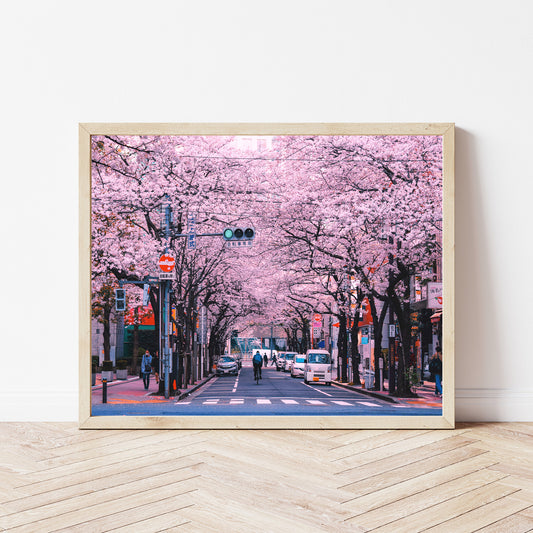 Cherry Blossom Flowers In the Streets of Tokyo Poster