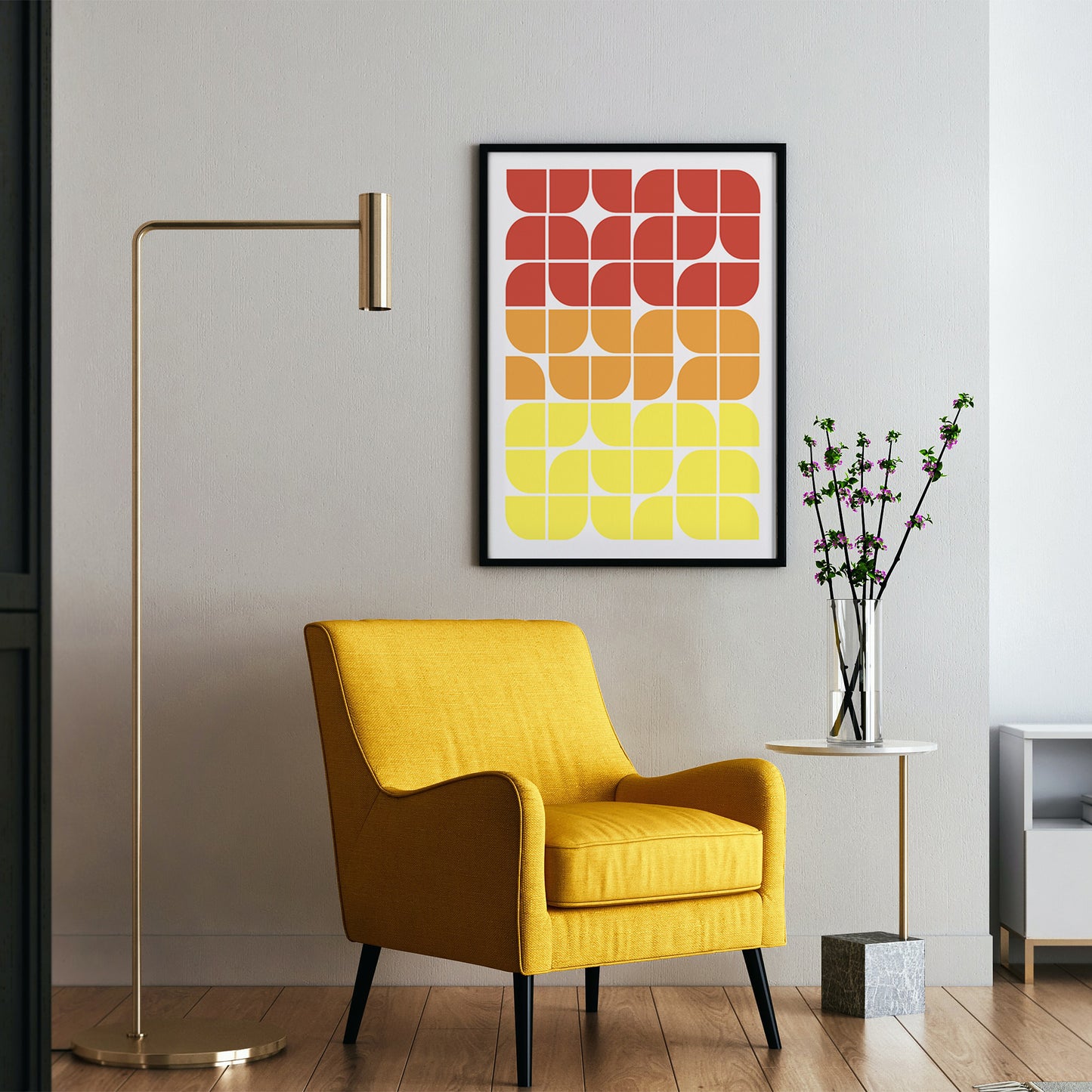 Vibrant Mid-Century Abstract Art Print