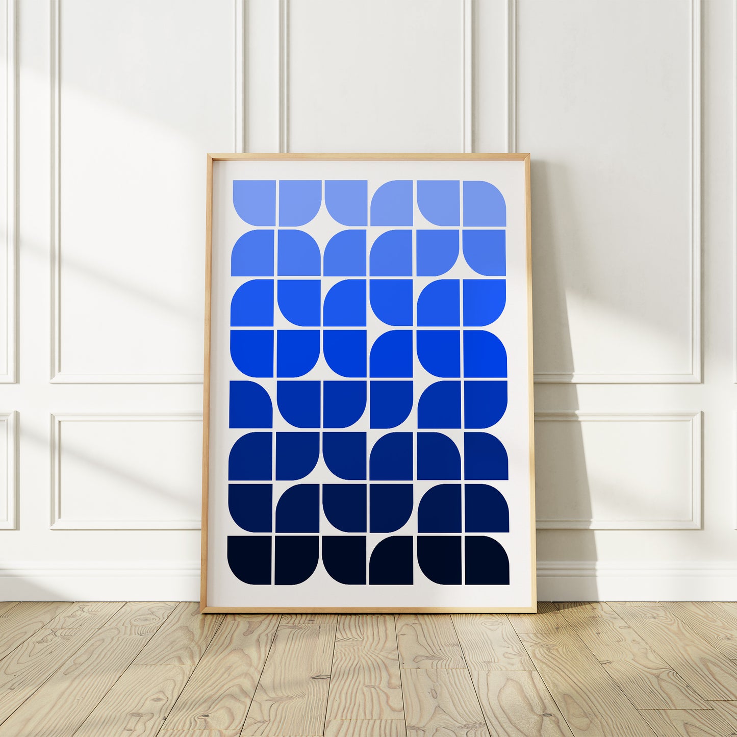 Shades of blue Mid-Century Abstract Art Print