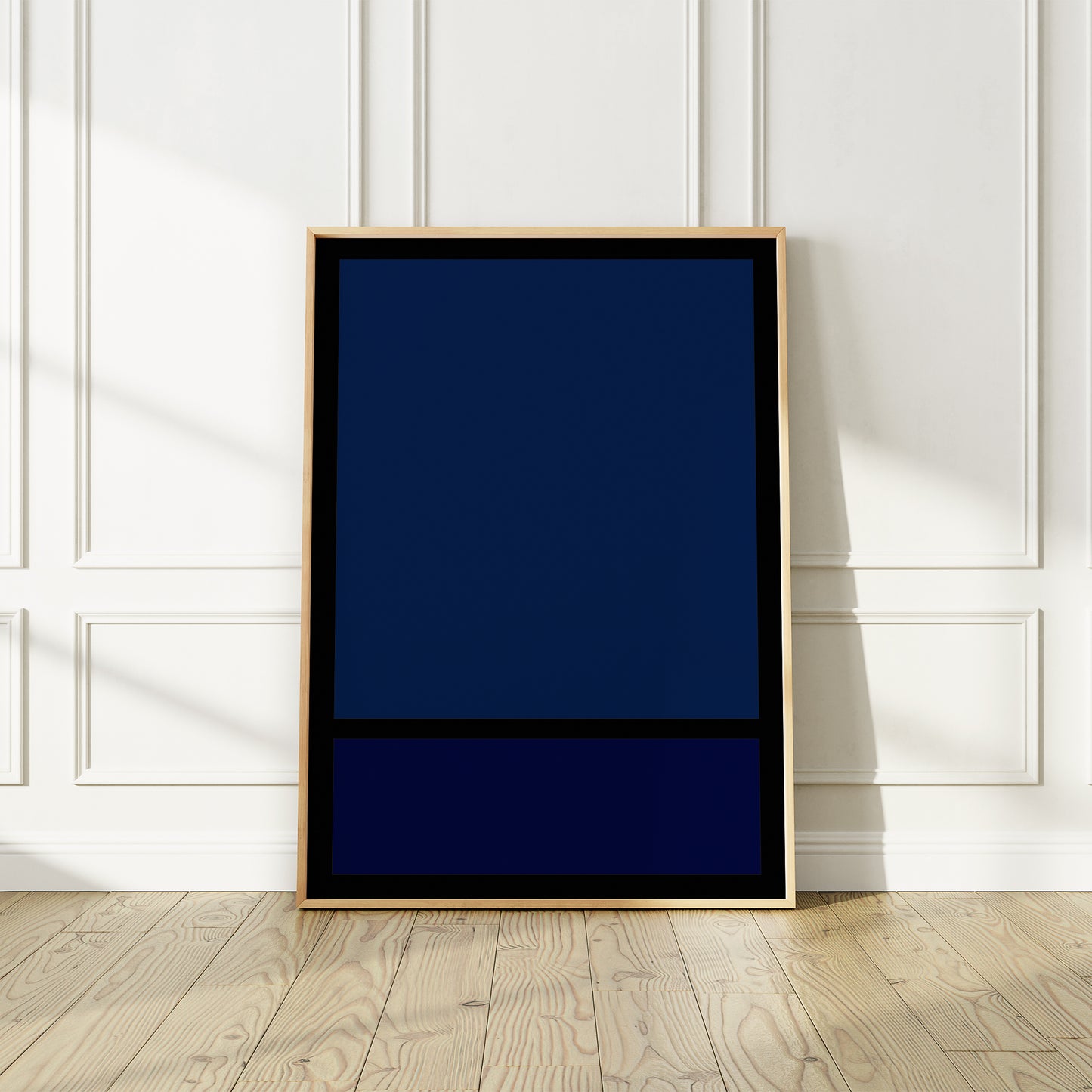 Abstract Mid-Century Modern Poster, "Vision" Blue and Black