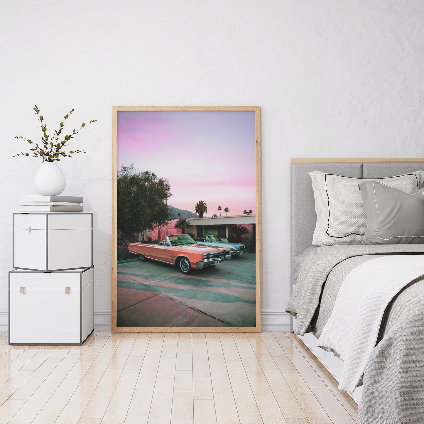 Vibrant Palm Spring at Sunset, California Poster | Street Photography