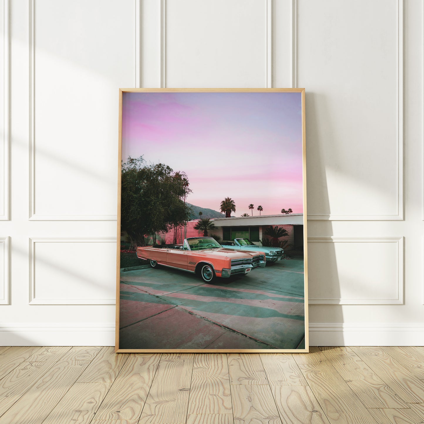 Vibrant Palm Spring at Sunset, California Poster | Street Photography