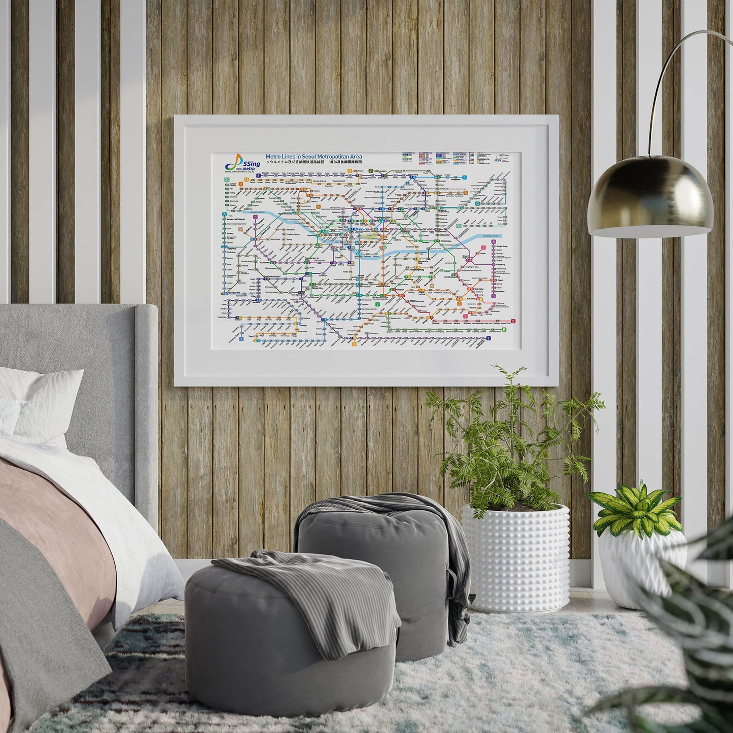 Seoul Metro Subway Map Poster Print