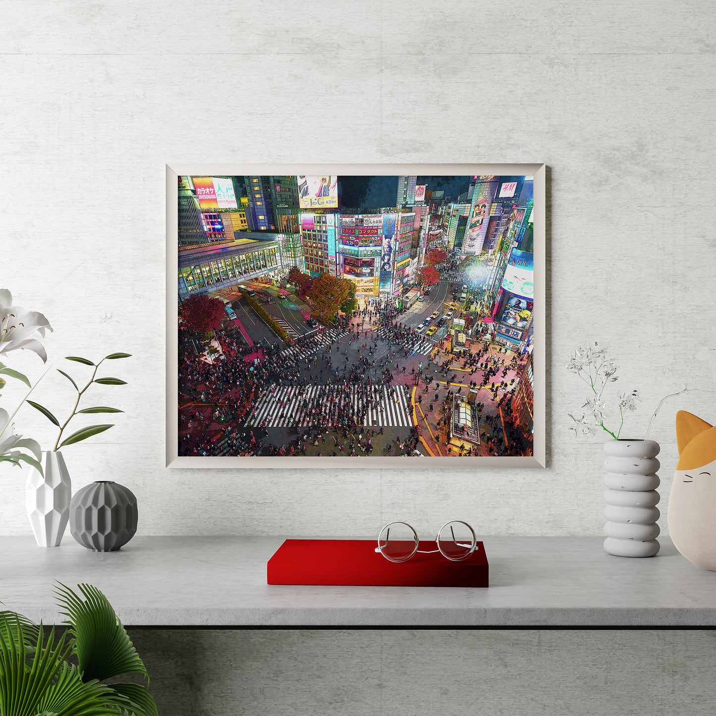 Tokyo Japan Shibuya Crossing Photo to Painting Art Print