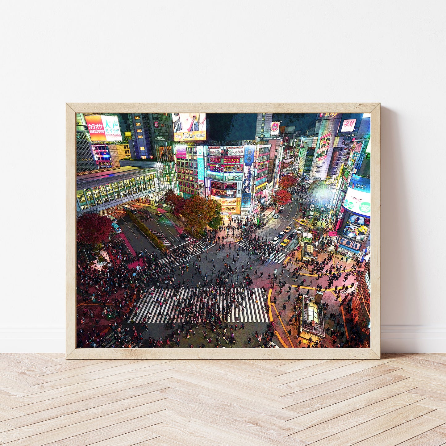 Tokyo Japan Shibuya Crossing Photo to Painting Art Print