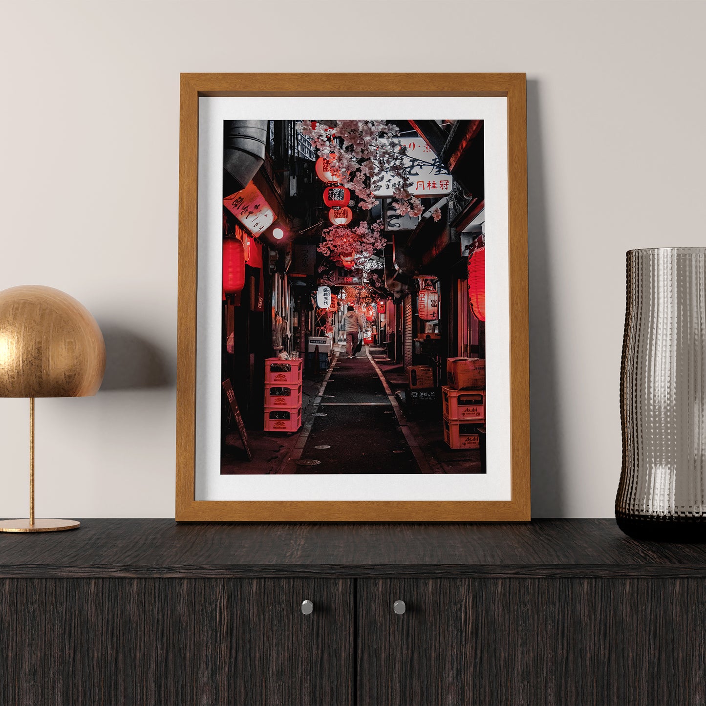 Japan Tokyo Golden Gai Poster, Vibrant Small Bars Alley Photography