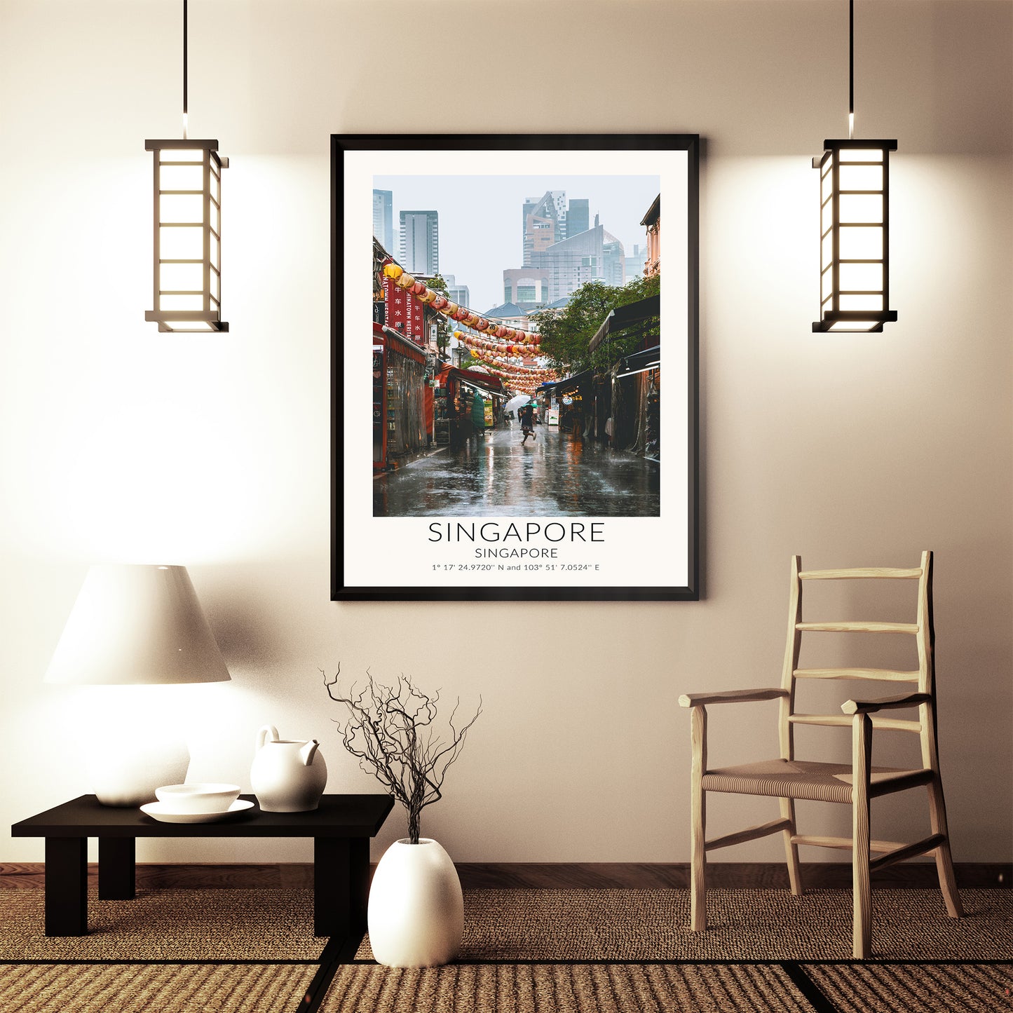 Affiche de photographie de rue de Singapour