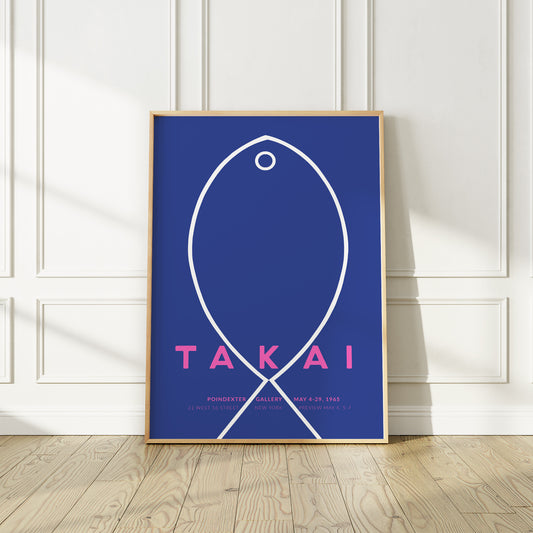 1965 New York City "Takai" Japanese Exhibition Poster by Teiji Takai