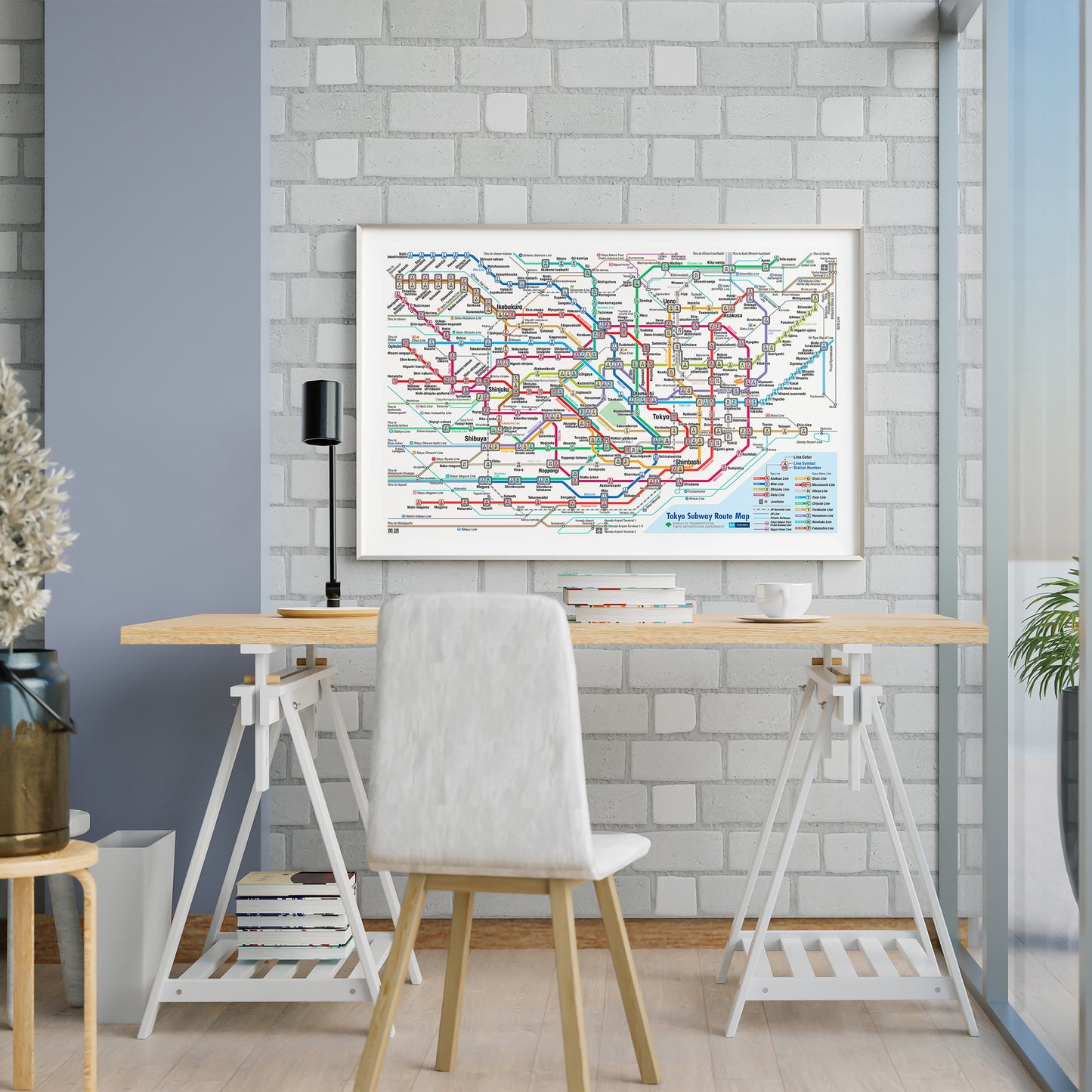 Tokyo Japan Subway Map in High Resolution Poster