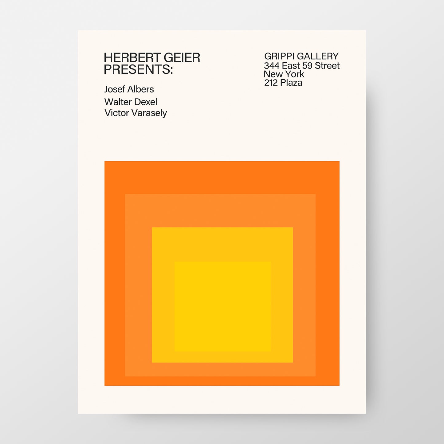 Intersections of Color, 1971 Exhibition Poster with Josef Albers, Walter Dexel, Victor Vasarely